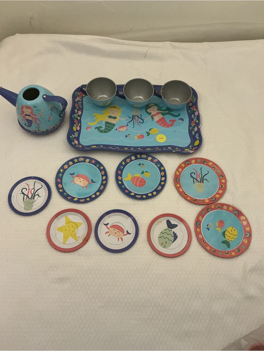 Blue Mermaid Tea Party Play Set for Kids